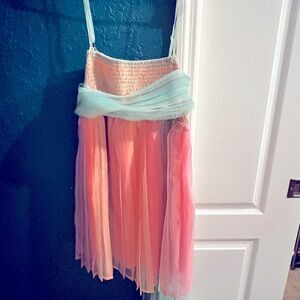 Free People rainbow tulle top